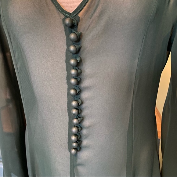 Emerald green sheer beach cover up. Size M. - Picture 9 of 10